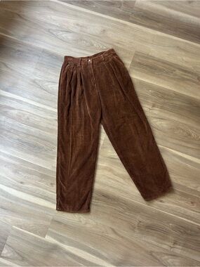 Women’s Vintage Jones New York Sport Brown Corduroy Pleated Trousers